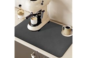 GZCZCC Tappetino Scolapiatti 30*50 cm, Tappetino Scolapiatti Assorbente, Tappetino Scolapiatti Cucina Antiscivolo, Tappetino per Macchina da Caffè, Tovaglietta per Animale Domestico - Grigio Scuro