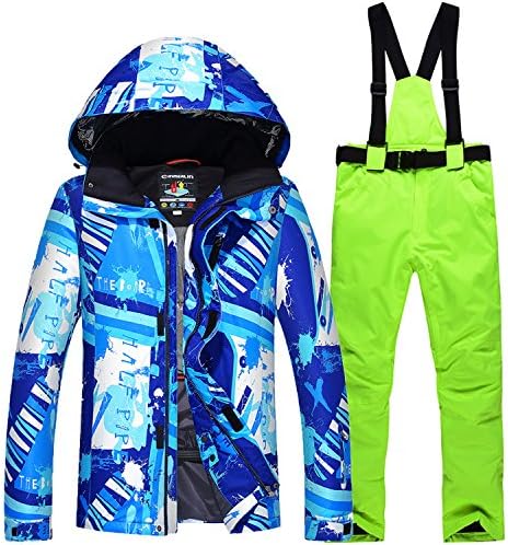 FYM JACKETS DYF Men/Women Coat Ski Jacket Pants Waterproof Windproof Warm Zipper,Green,XL