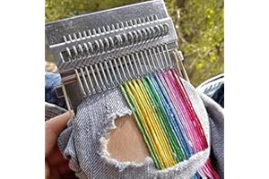 Frunimall Piccolo telaio Speedweve tipo strumento tessitura, 28 ganci in legno comodo telaio per rammendo strumenti di tessitura fai da te per riparare jeans calzini vestiti