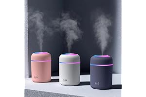 TEKCOOL Humidifier for Room Moisture, Aroma Diffuser for Home, Multicolour LED Light, USB Powered, Polypropylene (PP) & ABS Material, Quiet Operation, Small Room Coverage.