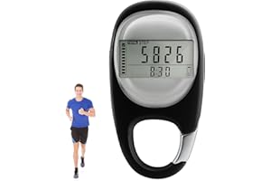 PTUI 3D Schrittzähler mit Clip, Tragbar Digitaler Schrittzähler Zum Gehen, Einfacher Schrittzähler Ohne App und Handy, Genauer Schrittzähler, Kalorienverbrauch, für Gehen Laufen Sport