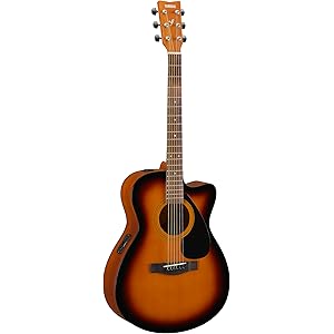 Yamaha FSX80C Semi-Acoustic Guitar – Tobacco Brown Sunburst, Spruce Top, Cutaway Design, Built-In Pickup, 6-String Guitar for Beginners & Live Performers