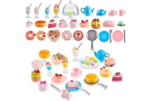 DEREINE Juguetes en Miniatura de Comida, 40pcs Comida Miniatura Casa de Muñecas, Comida en Miniatura, Accesorios para Casa de Muñecas, Adecuado para Decorar Casas de Muñecas para Niños y Niñas