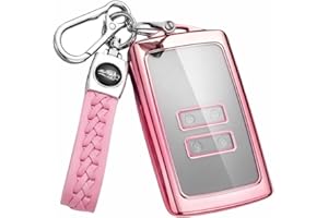 MEDZUK 【5 Farben】 Kompatibel mit Mitsubishi ASX 2023-2024 2025 Autoschlüssel Hülle mit Schlüsselanhänger Zubehör (Rosa)