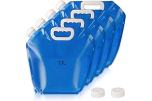 AMZMUKAUP 4 Pièces Sac d'eau Pliable, Poche d'eau Portable Pliable, Réservoir d'eau Pliable, Eau Potable Conteneur,Bidons Pliables pour Camping Randonnée Pique-Nique, Barbecue