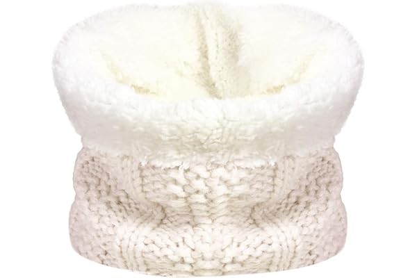 TOSKATOK enfants filles hiver côtes point de graine thermique chaud confortable polaire doublé cache-cou Snood écharpe avec chapeau ensemble-Taille unique