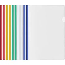 Lot De 20 Chemises Transparentes A4 Avec Lacet - 5 Couleurs - Pour Classement Bureau Ou Scolaire