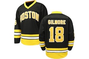 Livrania Men's Boston Happy Gilmore #18 Adam Sandler 1996 Movie Ice Hockey Jersey Stitched Letters and Numbers S-XXXL