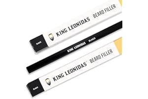 King Leonidas Beard Pencil Filler for Men (Nero), penna per fodera per barba resistente all'acqua per contrassegnare e dettagliare barbe a chiazze, modellatore e definitore per barba da uomo
