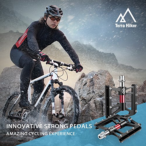 Fahrradpedale, Terra Hiker MTB BMX Pedale, Ultraleicht 155 g / Stück Plattformpedale, 9/16″ Fahrrad Pedalen aus legiertem Aluminium (2er Set) - 6