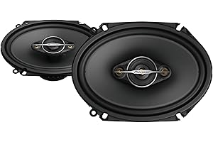 Pioneer TS-A6881F 6 x 8" 4-drożny koncentryczny zestaw z 2 głośnikami (każdy o mocy maks. 350 W, sinusie 80 W), wysoka wydajność, głębokość montażu 62 mm, otwór montażowy 133 x 191 mm, z maskownicą