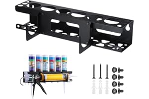 MidingChai Polyvalent Support Aerosol, Support Cartouche Silicone Utilitaire, Support Mural pour Flacon Pulvérisateur, 6 Trous Pour Tubes en Silicone，Pot Rack Studio Pour Garage, Atelier et Maison