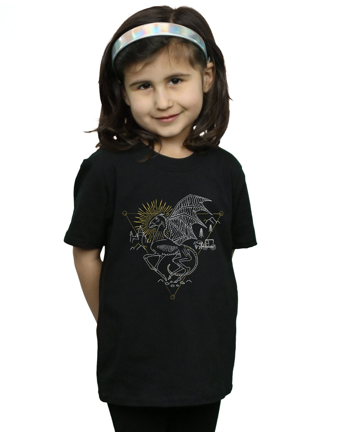 Absolute-Cult-Harry-Potter-Mdchen-Thestral-Line-Art-T-Shirt