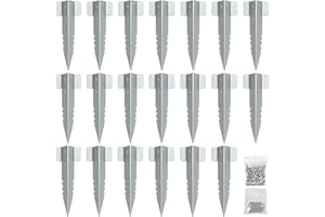 Xyxu Small Railway Sleeper Brackets, 20Pack Metal Railway Sleeper Stakes For Garden Edging, Galvanised Steel Jagged Garden Sleepers Brackets Fixings for Timber Raised Beds, Driveway, Path Edging