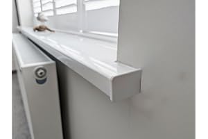 GENERIC White UPVC Window Board/Cill Cover 1.25m Long 9mm Thick Including End Cap Plastic Window Sill Capping (150mm Depth)