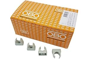 OBO Bettermann M20 Lot de 100 colliers de serrage rapides M20 - Colliers de serrage - Colliers de serrage - Extensible - Gris clair - 20 mm