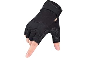 GRTE Gants Tactiques Demi-Doigts Hommes Femmes Gants sans Doigts Antidérapants pour Sports De Plein Air Cyclisme Moto Randonnée Escalade Camping Chasse Course À Pied
