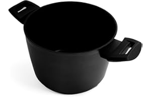 Zanetti Evolution Pentola 20 cm Diametro, Pentola per Induzione, Fondo Antiaderente, Pentola Alta Tutti i Piani Cottura, Impugnatura Comoda, Colore Nero