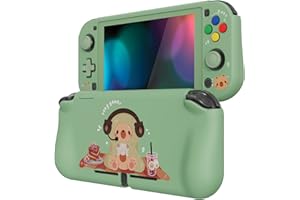 PlayVital Cover per Nintendo Switch Lite,Custodia Grip Ergonomica Copertura Protettiva Rigida Pellicola Copri Analogici per Nintendo Switch Lite Console-ZealProtect-Orso Giocatore Accogliente