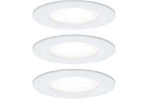 ‎PAULMANN Paulmann 92980 Nova LED Einbauleuchte 3er Set rund 3x6,5W Einbaustrahler Weiß matt Spot Alu Zink Einbaulampe 4000K GU10
