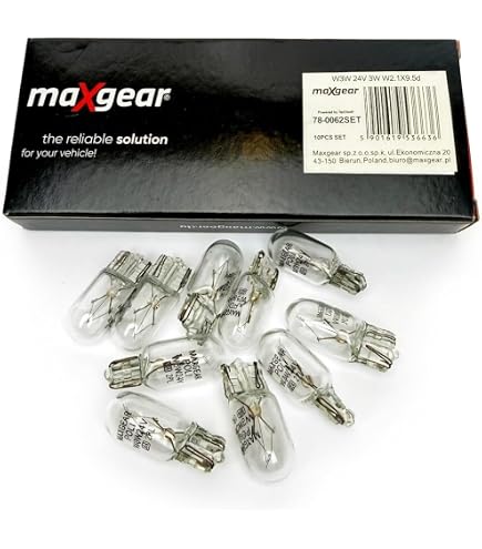 24V Gloeilamp – T5, 1,2 W – Set Van 10 Stuks Voor Vrachtwagenverlichting, Met E-keurmerk
