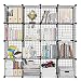 Produktbild LANGRIA Bücherregal 16 Kubus Offen Draht Stufenregal Regalsystem Schuhregal Wohnzimmer Schrank für Bücher, Kleidung, Spielzeug und Schuhe