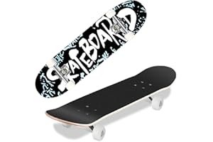 WESKATE Hikole Completo Skateboard para Principiantes, Adolescentes, Niñas, Niños, Tabla de Crucero de 80 x 20 cm, Patineta Cóncava de Arce Canadiense de 7 Capas, Rodamiento ABEC-7
