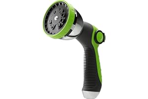 ALMADIRECT ALMA Garden Hose Nozzle Sprayer with THUMB CONTROL ON OFF VALVE - 10 Spray Pattern Perfect Garden Water Hose Sprayer Nozzle for Outdoor - Hose Head Attachment Gun Handle Nozzles
