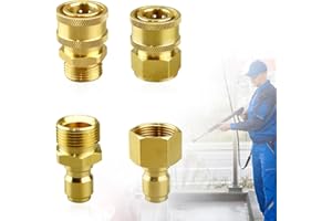 Cragmut 4PCS M22-14mm to 3/8in Quick Connect Hose Fittings Kit, Pressure Washer Adapter Set for 5000 PSI Fast Connect Kit for Power Washer Hose Pump