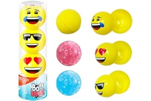 3 x Emoji-Badebomben von Zimpli Kids, Erstellen Sie eine sprudelnde Badezeit Abenteuer Kinder Baff Bombz, zertifiziert biologisch abbaubar und veganfreundliches Geschenk