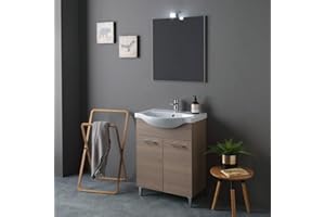 Kiamami Valentina - Composizione bagno a terra da 65cm in quercia naturale Rimini