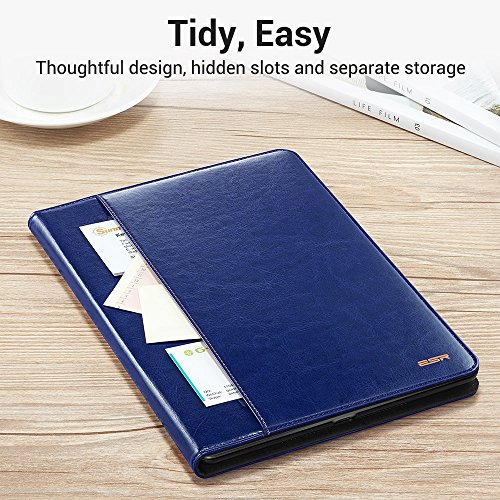 Neues iPad 9.7 2017 Hülle, ESR® Intelligent Bildserie Cover Unternehmen Stil Case PU Ledertasche mit Auto aufwachen / Schlaf Funktion Schutzhülle für Neue iPad 9.7 Zoll 2017 (Blau) - 2