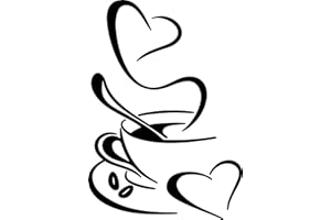 SOUL ART GRAPHICS SoulArt® Vinilo decorativo taza de café. Pegatinas decorativas cocina. Decoración cafeteria, vinilo pared autoadhesivo, vinilo de corte para negocios (41x59cm)