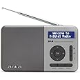 Aiwa RD-40DAB/SL: Rechargeable Digital Portable Radio (Dab/Dab+/FM, Built-in Speaker, 100 Presets, Dot Matrix Display, Headphone Jack, Double Alarm, Rechargeable Battery). Colour: Silver.