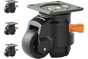 VEVOR Kółka poziomujące, zestaw 4 szt., nośność 499 kg, 5 cm, wytrzymałe, z ulepszoną konstrukcją uchwytu, kółka obrotowe 360 stopni, regulowane kółka z nóżkami, do stołu warsztatowego, maszyny