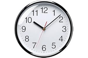 Plumeet 25cm Orologio da Muro, Silenzioso con Numero Grandi E Graziosi e Movimento Digitale Senza Ticchettio, Orologi da Parete Design Moderno Ottimo per la Camera da Letto e la Cucina (Bianca)