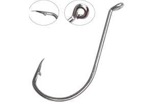 SHADDOCK FISHING 30stk Großes Spiel Edelstahl Angelhaken Selbstmord Tintenfisch Schnabel Angelhaken Salzwasser Kreis Haken,Größe:1/0-9/0