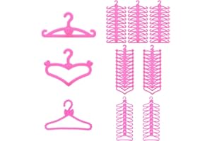 Miunana 70 Pcs Doll Hangers Set Clothes Hangers Kit for 11.5 Inch Girl Dolls Wardrobe Closet Accessories