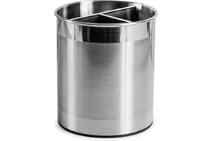 Cooler Kitchen Portautensili Rotante, Extra Large e Robusto, divisorio Removibile e Inserto Aderente Porta Utensili da Cucina A Prova di ruggine e Lavabile in lavastoviglie - Acciaio Inossidabile