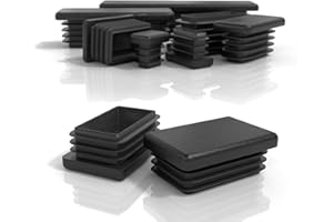 PD® Bouchons à lamelles 35x20 mm pour Tube carré | Embouts rectangulaires PE | Bouchon Pied de Chaise | Bouchon Tube Carré pour Tubes Métalliques, Chaises, Canapés, Tables et étagères | 10 pcs.