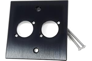 DRUT Brushed Aluminium Wall Plate, 86x86mm, D-Series Hole, Compatible with Neutrik, HDMI, USB, RJ45, BNC, RCA, XLR Wall Faceplates (2 Holes)