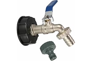 Bekindpro IBC Wasserhahn IBC Kugelauslaufhahn Adapter S60x6 Messing IBC Auslaufhahn 3/4 Zoll Gartenschlauch Wasserhahn Wassertank Schlauchanschluss Kugelhahn Ersatz IBC Tank Zubehör (3/4 Zoll)