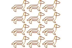 Tomaibaby 50Pcs Metal Paper Clips, Dog Shaped Paper Clips for Making Bookmarks Home Office School Supplies Gifts