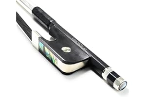 vingobow New Taille Complète Français Double pour archet de contrebasse en fibre de carbone Noir naturel Mongolie crin. Art n ° 100bfb