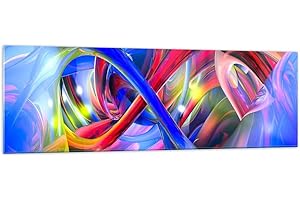 ARTTOR Moderne Impression sur Verre 160x50cm Image Tableau en Verre Decoration Murale Résumé illustrations graphiques couleurs Grand XXL Tableaux Decoratifs Chambre Panoramique Deco Salon Art GAB160x50-2294