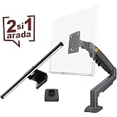 North Bayou Desk Pro Bundle &ndash; NB F80 2026 Versiyon Ergonomik Monit&ouml;r Standı + Ergoflex EF-354 Uzaktan Kumandalı Monit&ouml;r Işık 