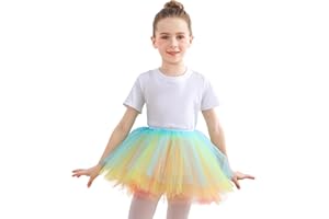 DGSHIRLDJO Faldas de Tutú, 5 Capas Falda Tul Princesa Tutus Faldas para Niñas 3-8 Años Cumpleaños/Daily Wear/Halloween Disfraz