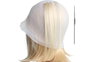 RJMBMUP Pre-punched with Holes Silicone Highlight Caps Hair Color Professional Reusable Highlighting Caps with Hook Salon Hairdressing Dyeing Staining Tools for Women Men