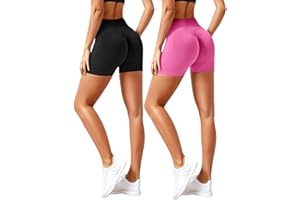 Vertvie Confezione da 2/3/5 pantaloncini da palestra da donna Scrunch Sport Shorts Set High Waist Boom Booty Pantaloncini corti sportivi Push Up Po Fitness Shorts Leggings