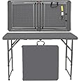Rainberg 4ft Heavy Duty Folding Table, Picnic table, Camping table, Garden Table, Outdoor Diner, BBQ table. (Grey)